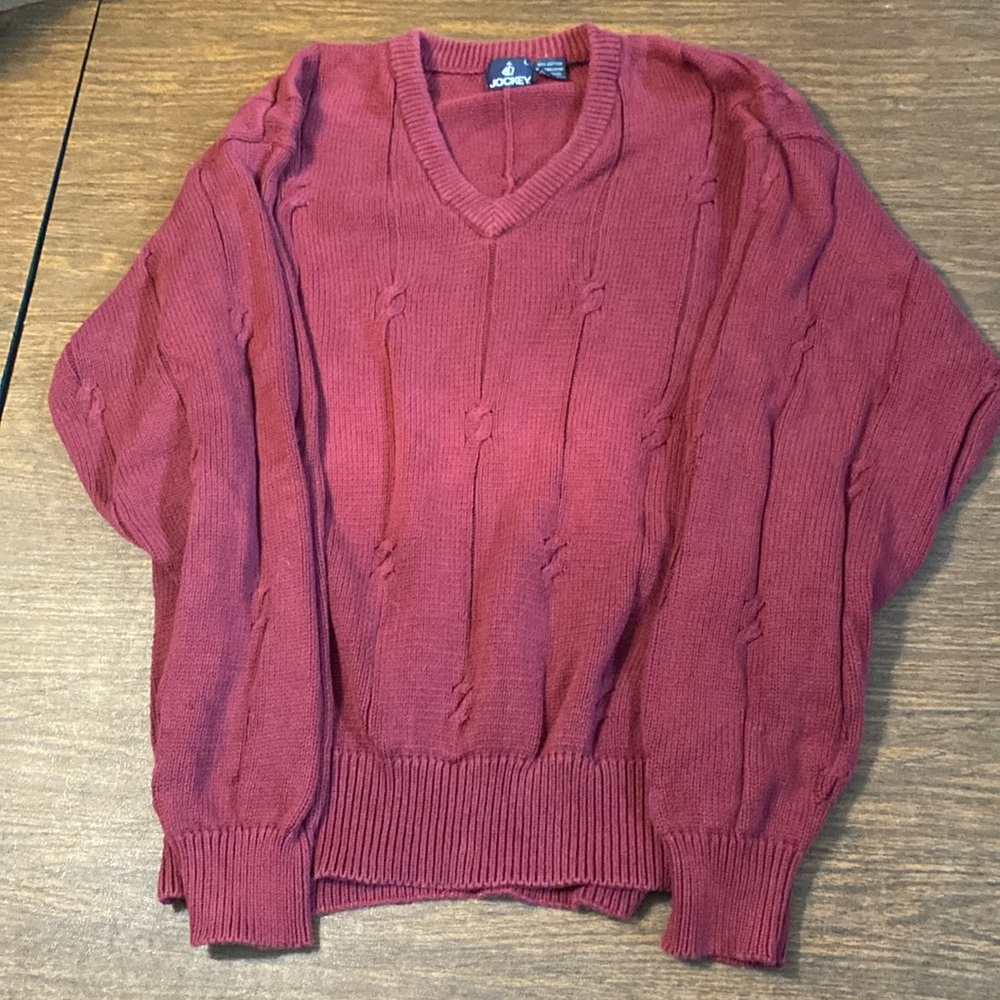 Cotton Sweater. LG. Cable knit. Jockey International.